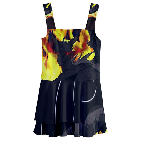 Dragon Torrick - "Flame" - Kids' Layered Skirt Swimsuit