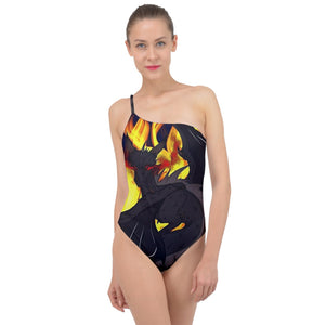 Dragon Torrick - "Flame" - Classic One Shoulder Swimsuit