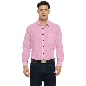 Men's Pink Long Sleeve Pocket Shirt