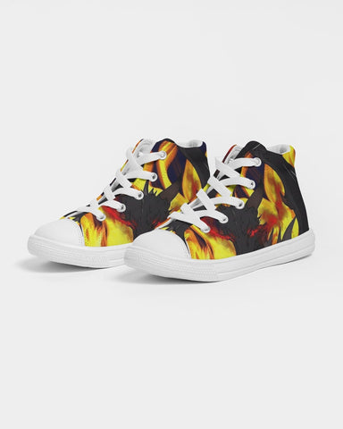 Dragon Torrick - "Flame" -  Kids Hightop Canvas Shoe
