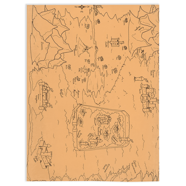 TCoE - Trindavin Map 'parchment' - Minky Blankets
