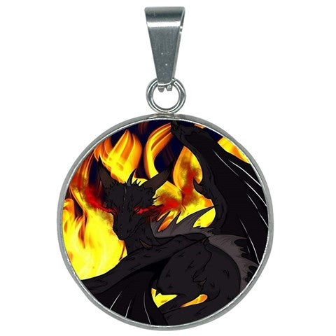 Dragon Torrick - "Flame" - 25mm Round Necklace