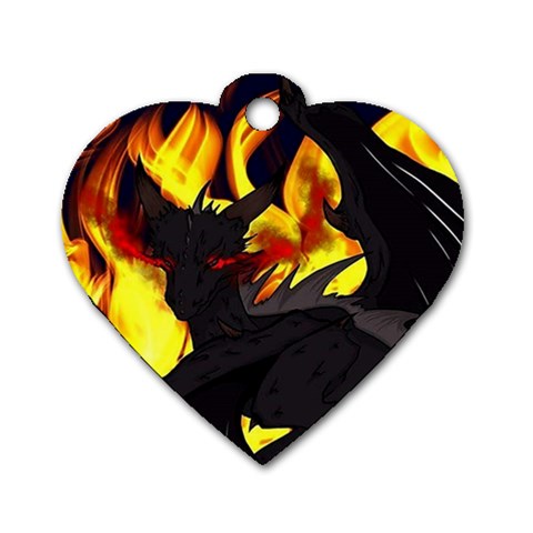 Dragon Torrick - "Flame" - Dog Tag Heart (One Side)