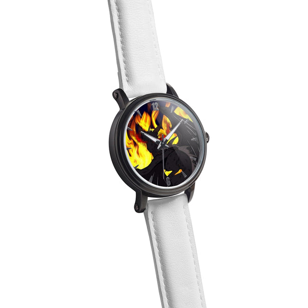 Dragon Torrick - "Flame" - Genuine Leather Strap Water-Resistant Automatic Watch (Black)