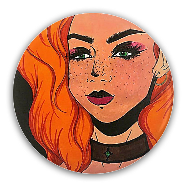 Cythia - "Fire" - Pin-Back Buttons (Made in USA)