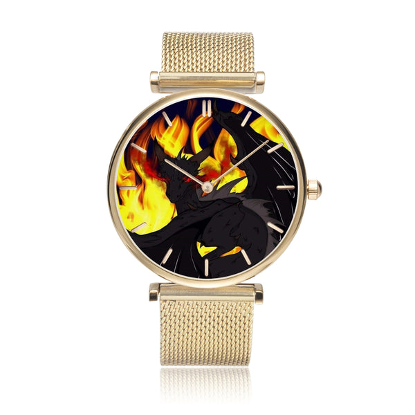 Dragon Torrick - "Flame" - Steel Strap Water-Resistant Quartz Watch (With Indicators)