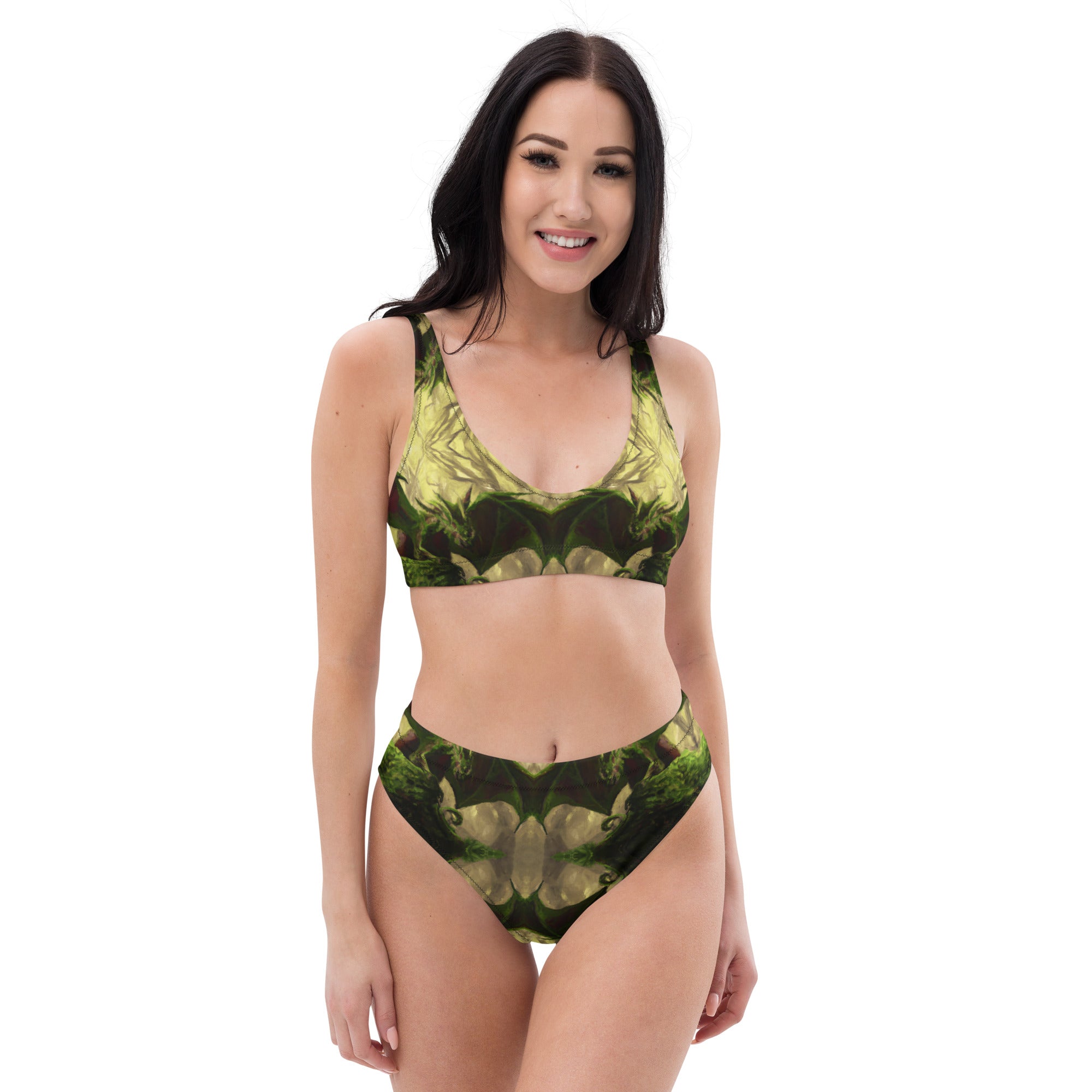 Ancient Friends & New Friends - Forest Dragon - Recycled high-waisted bikini