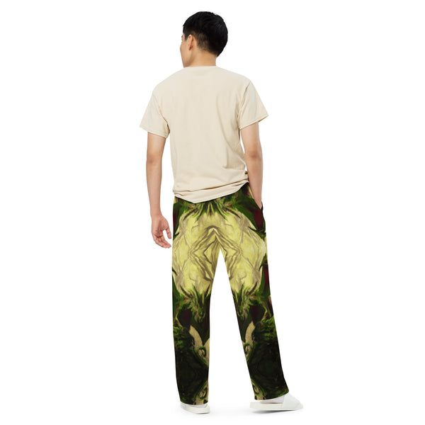 Ancient Friends & New Friends - Forest Dragon - All-over print unisex wide-leg pants