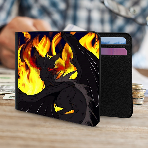 Dragon Torrick - "Flame" - Men's 2 Fold Faux Leather Wallet