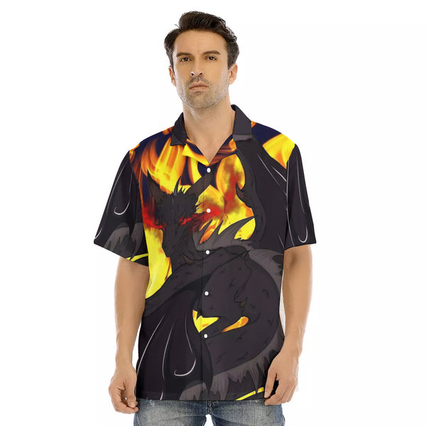 Dragon Torrick - "Flame" - Men's Hawaiian Shirt With Button Closure