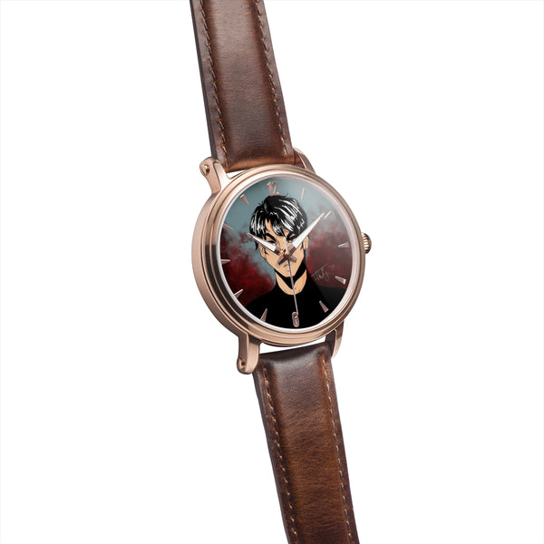 Torrick - "brooding boi" - Genuine Leather Strap Water-Resistant Automatic Watch (Rose Gold)