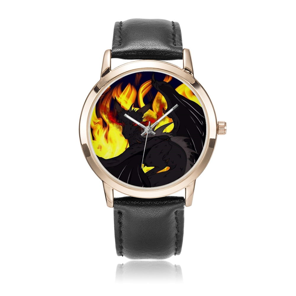 Dragon Torrick - "Flame" - Unisex Golden Type Concise Dial Water-Resistant Quartz Watch I