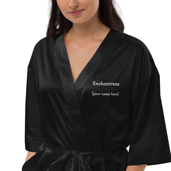 "Enchantress" - Customizable Name - Satin robe