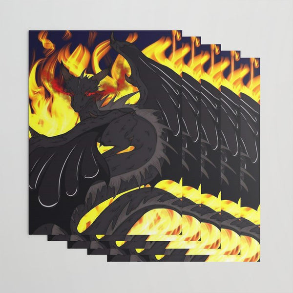 Dragon Torrick - "Flame" - Wrapping Paper - Gift Wrap (Pack of Five)