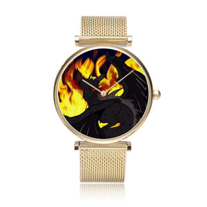 Dragon Torrick - "Flame" - Gold, Silver, Rose Gold Steel Strap Water-Resistant Quartz Watch